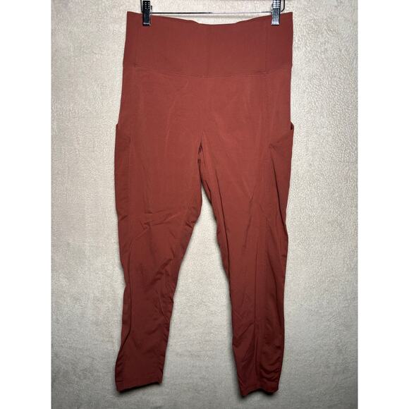 Athleta Trekkie Hybrid Crop Tight Womens Size 6 Cognac - Picture 3 of 9